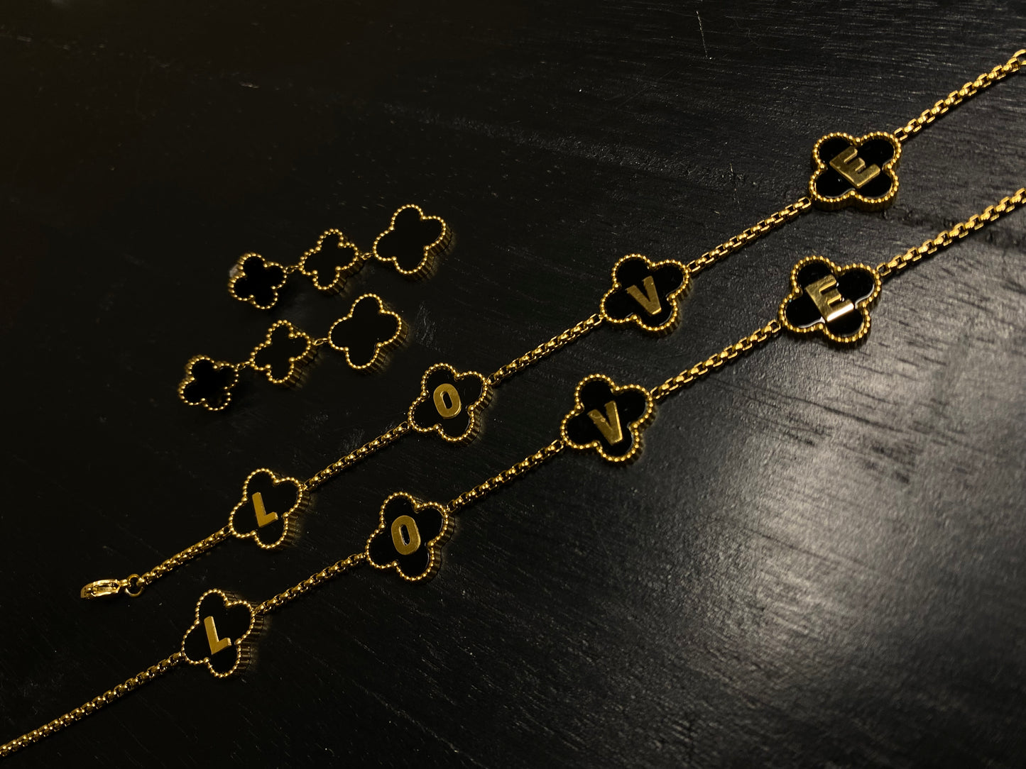 Clover love bracelet black