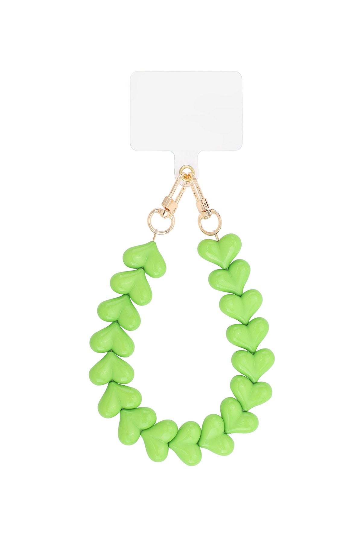Telefoonkoord hart - neon groen