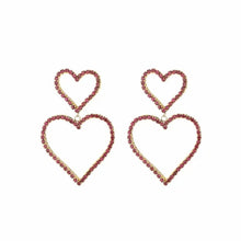 Afbeelding in Gallery-weergave laden, Daimonds hearts pink earrings
