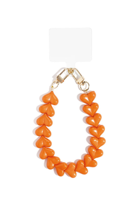 Telefoonkoord hart - oranje